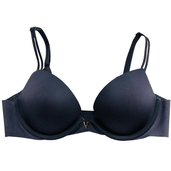 Victoria’s Secret dark gray padded push up bra with V detail size 32b - Picture 1 of 4